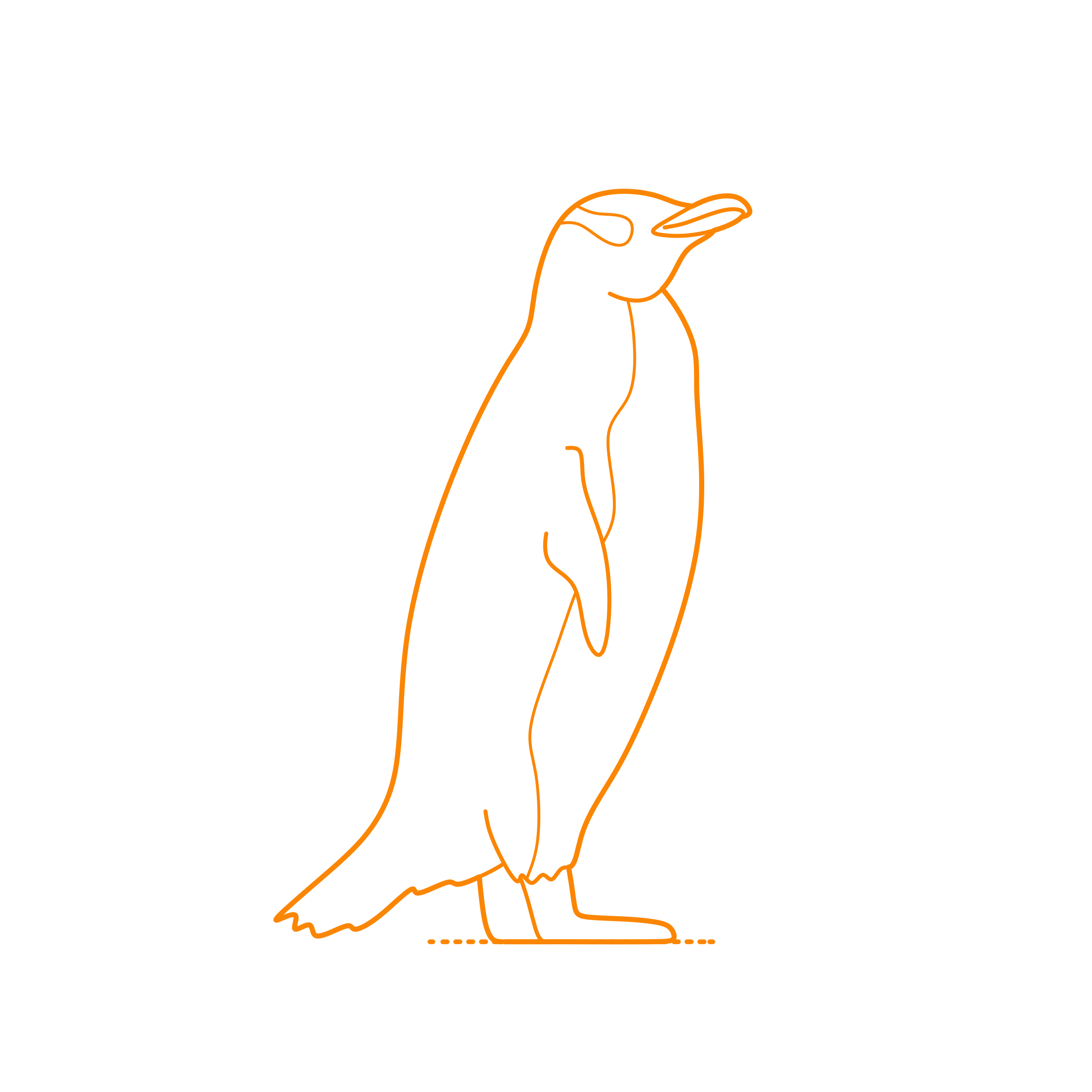Animals Penguins Yellow Eyed Penguin Simple Line Art Svg Free Vectors